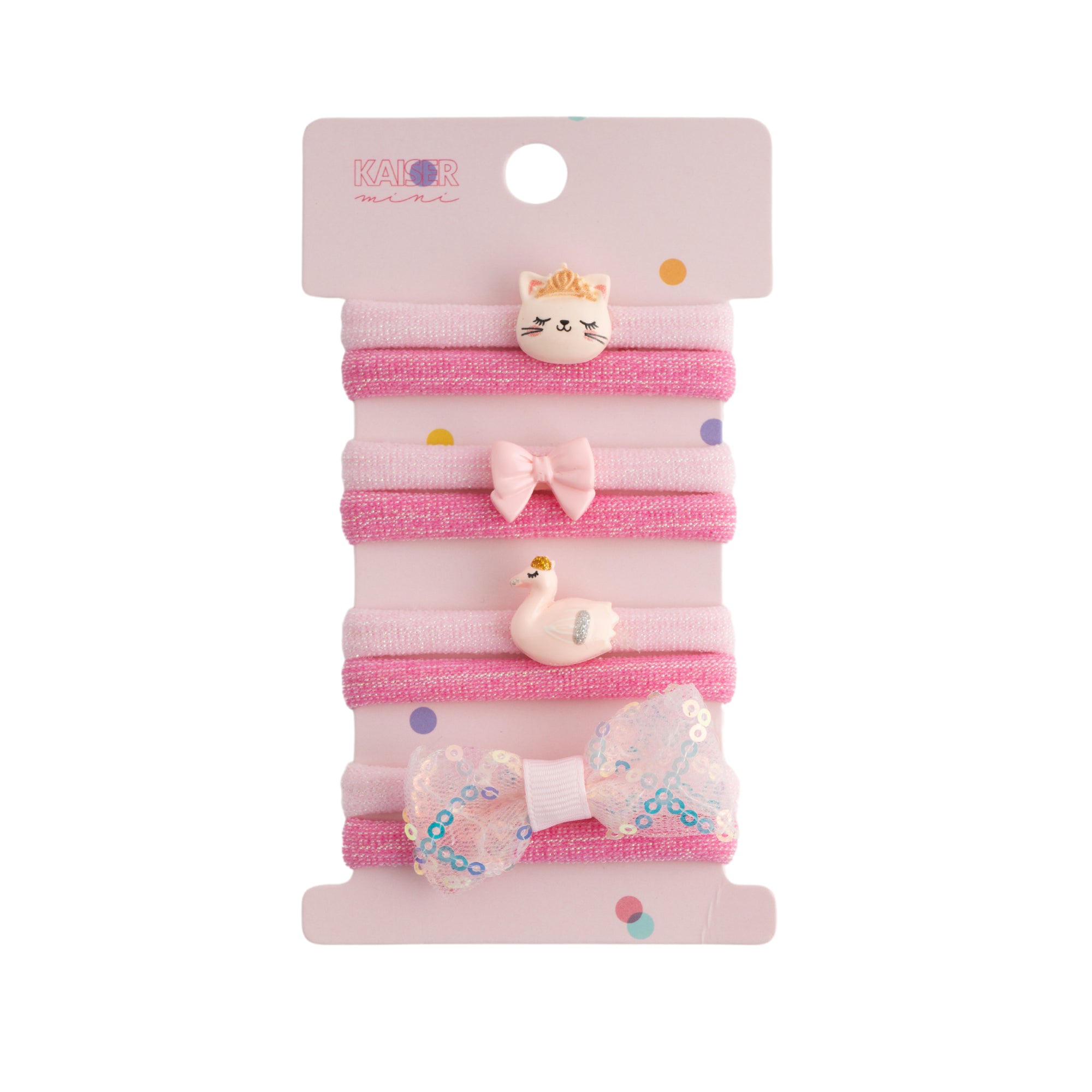 Kids 4pk Novelty Flat Hair Tie Set - BOW